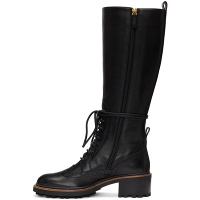 Shop Chloé Black Tall Franne Boots In 001 Black