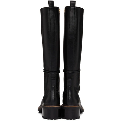 Shop Chloé Black Tall Franne Boots In 001 Black