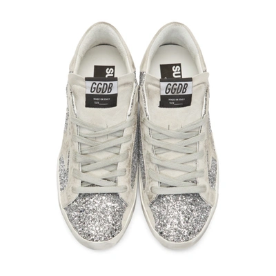 Shop Golden Goose Ssense Exclusive Silver Glitter Superstar Sneakers