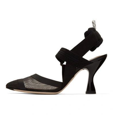 Shop Fendi Black Colibrì 85 Slingback Heels In F0mq0 Black