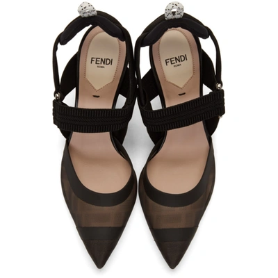 Shop Fendi Black Colibrì 85 Slingback Heels In F0mq0 Black