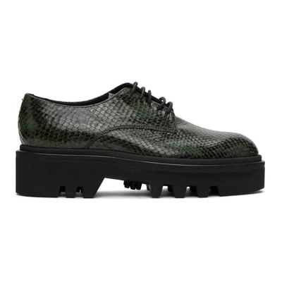 Shop Dries Van Noten Green Snake Derbys In 604 Green