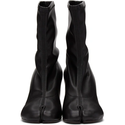 Shop Maison Margiela Black Stiletto Sock Tabi Boots In T8013 Black