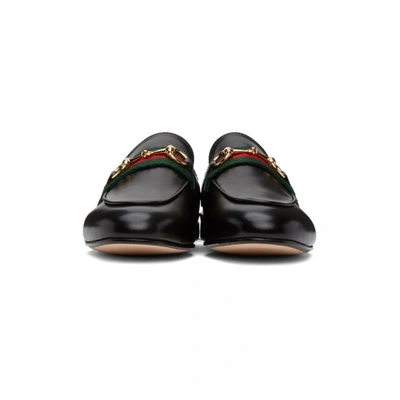 Shop Gucci Black Leather Princetown Slippers In 1060 Black