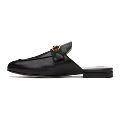 Shop Gucci Black Leather Princetown Slippers In 1060 Black