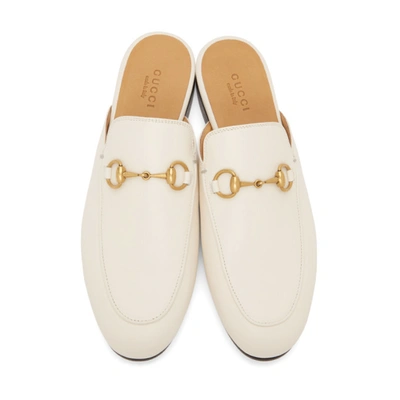 GUCCI WHITE PRINCETOWN SLIPPERS 
