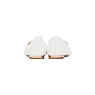 Shop Sophia Webster White Bibi Butterfly Flats