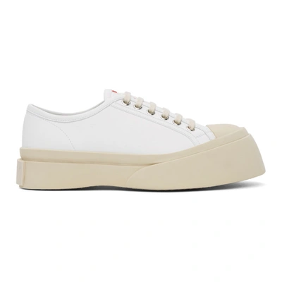 Shop Marni White Nappa Pablo Sneakers In 00w01 White