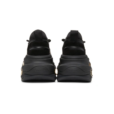 Shop Balmain Black Suede B-bold Sneakers In 0pa Black