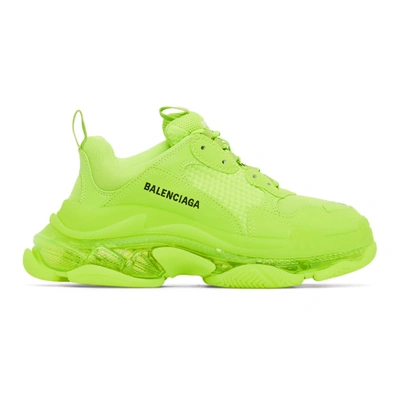 Shop Balenciaga Yellow Triple S Sneakers In 7320 Yell