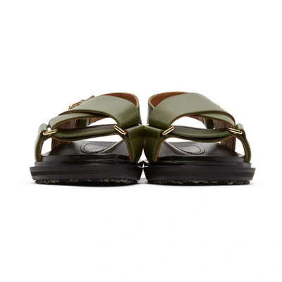 Shop Marni Khaki Fussbett Sandals In 00v69 Dk Ol