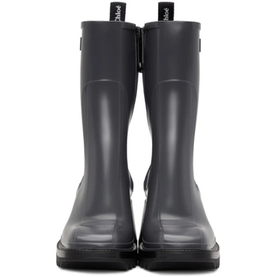 Shop Chloé Grey Betty Rain Boots In 955 Gry/blk