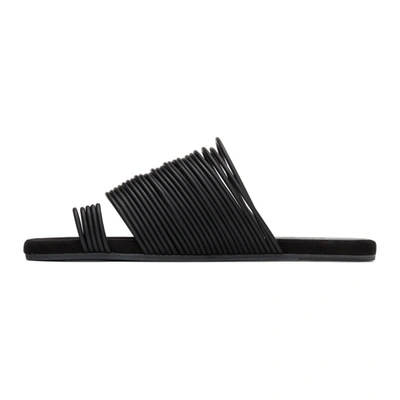 Shop Mm6 Maison Margiela Black Multi Strap Toe Sandals In T8013 Black