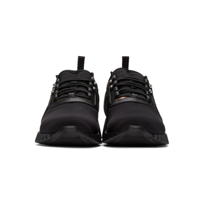 Shop Ferragamo Salvatore  Black Wavy Sole Rebekka Sneakers In Nero