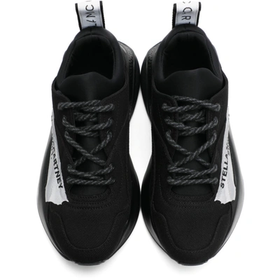 Shop Stella Mccartney Black Canvas Eclypse Sneakers In 1006 Blk/wh