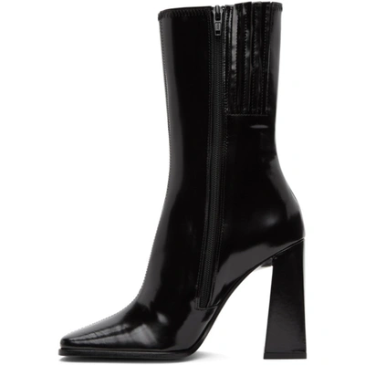 Shop By Far Black Semi-patent Linda Heeled Boots In Bl Black