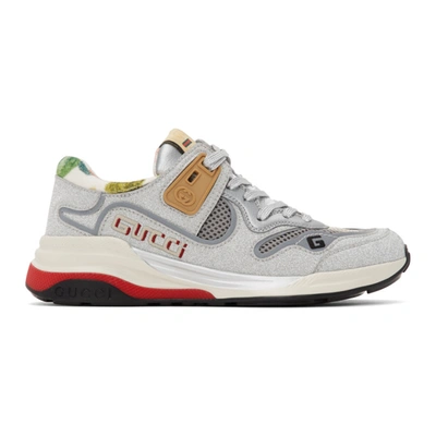 Shop Gucci Silver Sparkling Ultrapace Sneakers In 8161 Silver