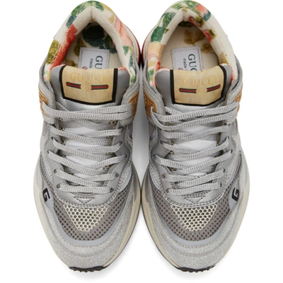 Shop Gucci Silver Sparkling Ultrapace Sneakers In 8161 Silver