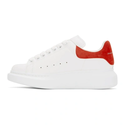 Shop Alexander Mcqueen White & Red Oversized Sneakers In 9676 Lustre