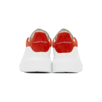 Shop Alexander Mcqueen White & Red Oversized Sneakers In 9676 Lustre