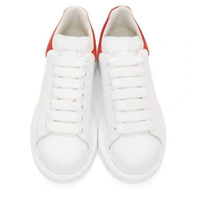 Shop Alexander Mcqueen White & Red Oversized Sneakers In 9676 Lustre
