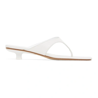 Shop By Far White Leather Jack Heeled Sandals In Wh White