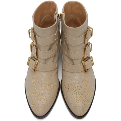 Shop Chloé Grey Susan Ankle Boots In 28u Beige