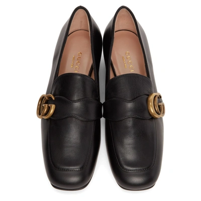 Shop Gucci Black Gg Marmont Loafers In 1000 Black