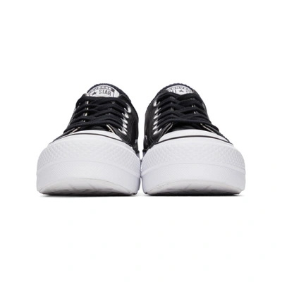 Shop Converse Black Leather Chuck Taylor All Start Lift Low Sneakers In Black/black