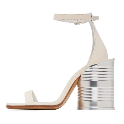 Shop Mm6 Maison Margiela White Can Heel Sandals In T1003 White