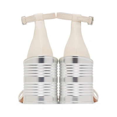 Shop Mm6 Maison Margiela White Can Heel Sandals In T1003 White