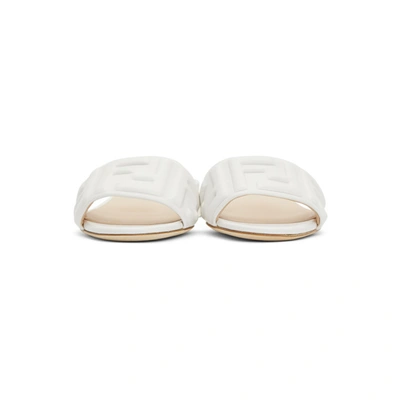 Shop Fendi White Leather 'forever ' Sandals In F1b2w White