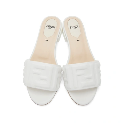 Shop Fendi White Leather 'forever ' Sandals In F1b2w White
