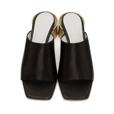 Shop Mm6 Maison Margiela Black Can Heel Open Toe Sandals In T8013 Black
