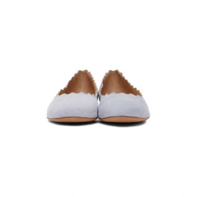 Shop Chloé Blue Lauren Ballerina Flats In 49c Lavende