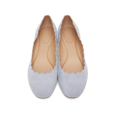 Shop Chloé Blue Lauren Ballerina Flats In 49c Lavende