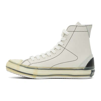 Shop Palm Angels White Palm Vulcanized High Top Sneakers In White/black