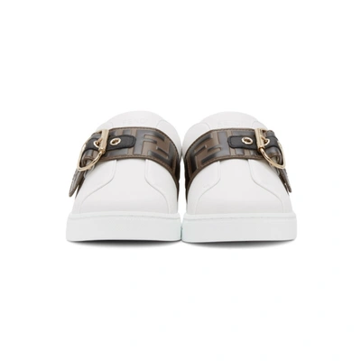 Shop Fendi White 'forever ' Strap Sneakers In F17m7 Wh/br