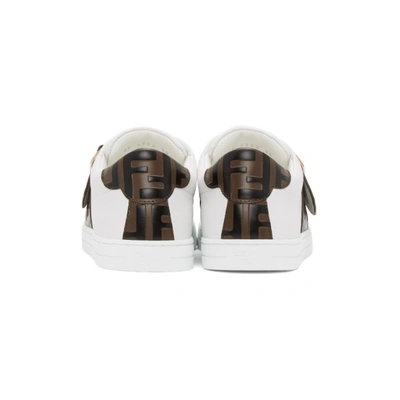 Shop Fendi White 'forever ' Strap Sneakers In F17m7 Wh/br