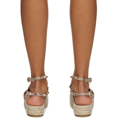 Shop Valentino Pink Rockstud Espadrilles In P98 Poudbk