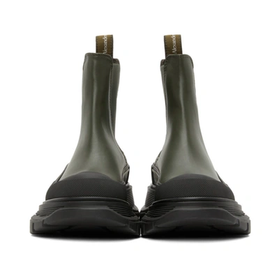 Shop Alexander Mcqueen Khaki & Black Tread Slick Chelsea Boots In 3085 Khaki