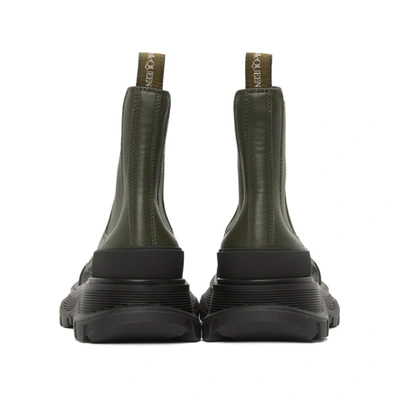 Shop Alexander Mcqueen Khaki & Black Tread Slick Chelsea Boots In 3085 Khaki