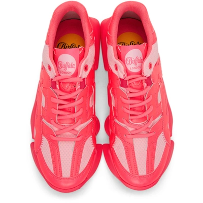 Shop Junya Watanabe Pink Buffalo London Edition Synthetic Leather Sneakers In 1 Neon Pink