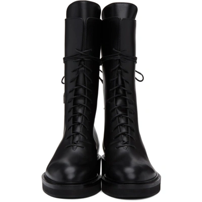 Shop Khaite Black 'the Lace Up' Combat Boots In 200 Black