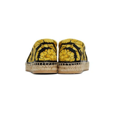 Shop Versace Black Barocco Espadrilles In D4191 Black