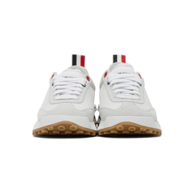 Shop Thom Browne White Tech Runner Sneakers In 100 White