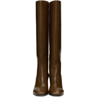 Shop Jimmy Choo Brown Mahesa Tall Boots In Clove