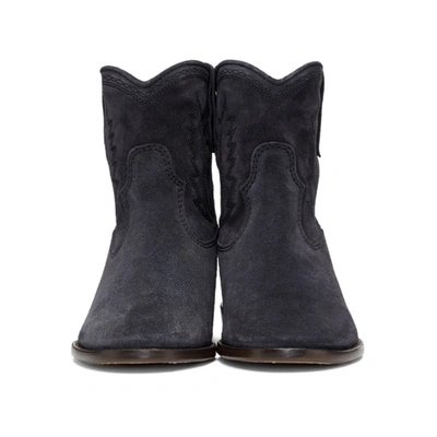 Shop Isabel Marant Black Embroidered Crisi Boots In 02fk Faded
