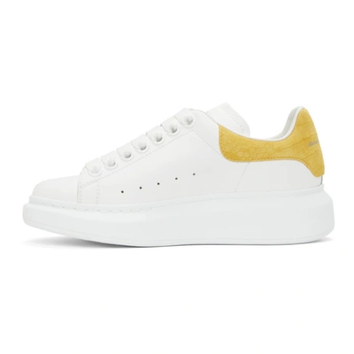 Shop Alexander Mcqueen White & Yellow Snake Oversized Sneakers In 9718 Mimosa