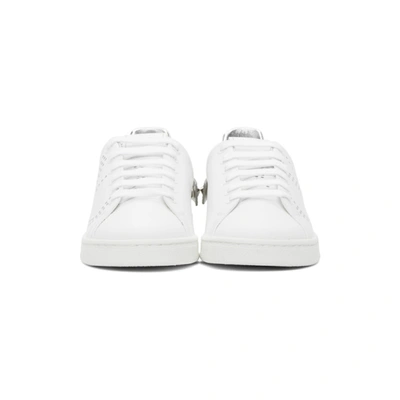 Shop Valentino White  Garavani Vlogo Backnet Sneakers In Cz7 Silver